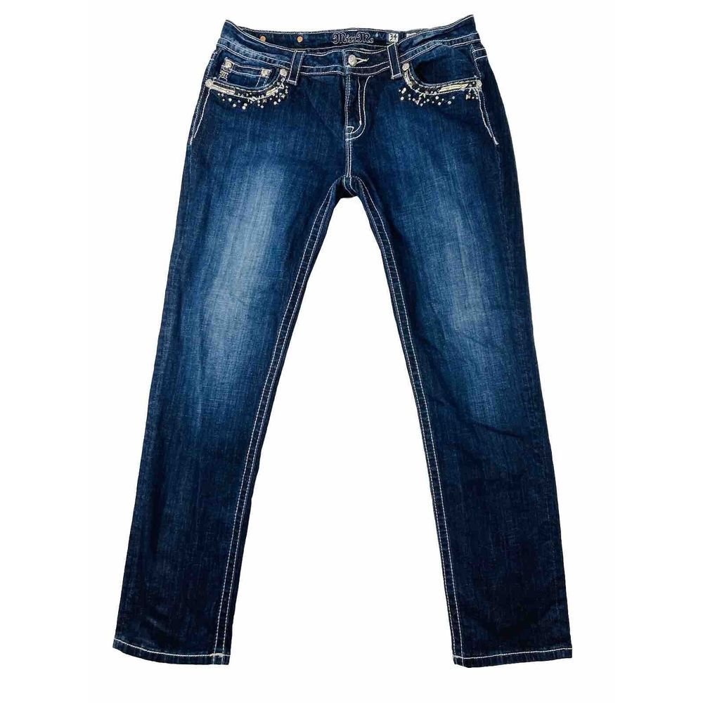 Miss Me Signature Skinny Jeans Women's Mid Rise Blue Size 34